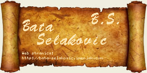 Bata Selaković vizit kartica